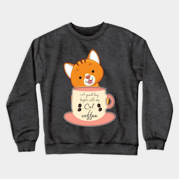 Funny Cat Lover Coffee Mug Crewneck Sweatshirt by Bazzar Designs